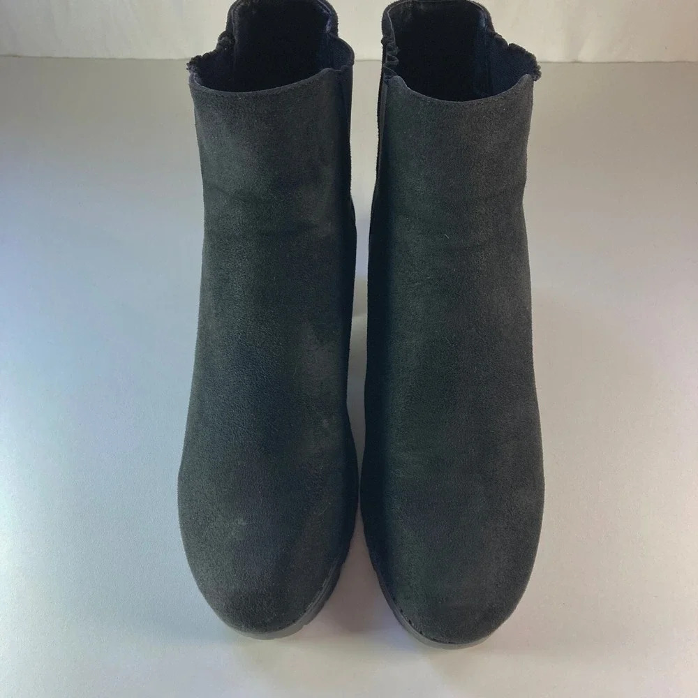 Jabasic Chunky Chelsea Block Heel Bootie Ankle Boot Womens 9 Black Y2k - Picture 6 of 11